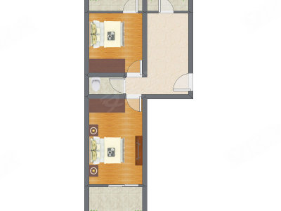 2室1厅 52.95平米