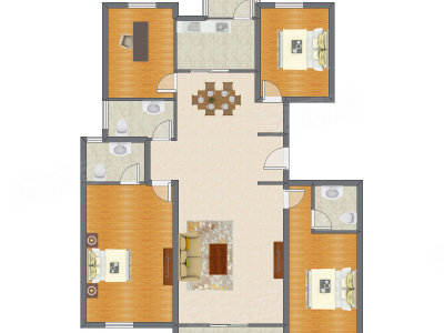 4室2厅 183.00平米