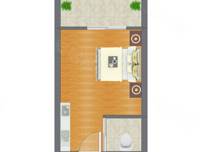 1室0厅 35.55平米