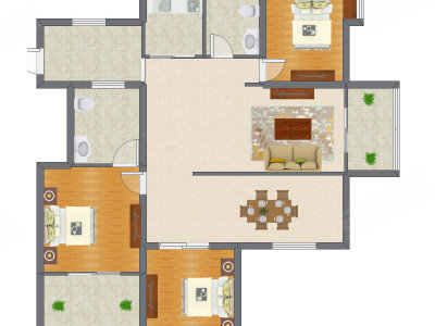 3室2厅 162.90平米