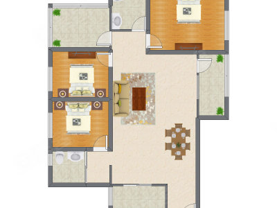 3室2厅 155.56平米