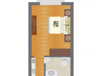 1室0厅 18.07平米户型图