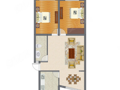 2室2厅 95.32平米