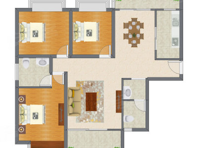 3室2厅 123.50平米