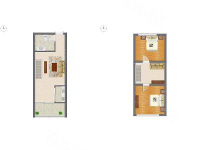 2室2厅 32.89平米