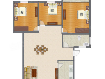 3室2厅 127.20平米