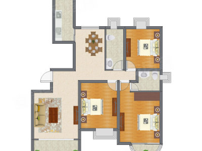 3室2厅 250.90平米