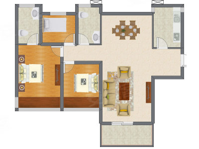 3室2厅 88.28平米