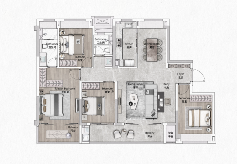 建发缦云4室2厅2卫143㎡南740万