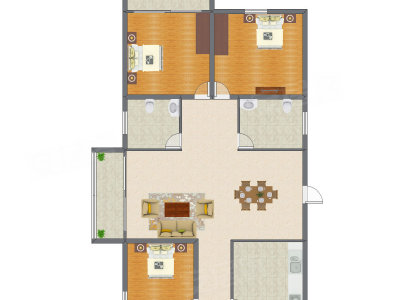 3室2厅 152.73平米