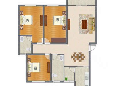 3室2厅 138.60平米