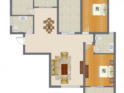 2室2厅 147.00平米户型图