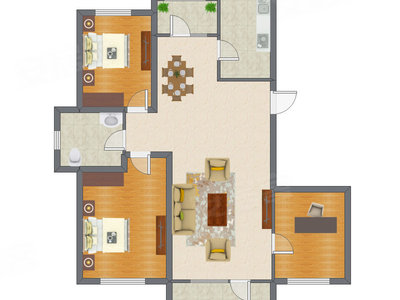 3室2厅 115.15平米