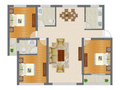 3室2厅 146.05平米