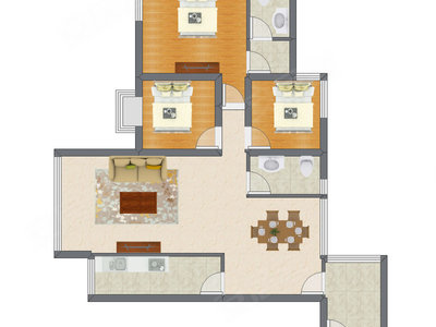 3室2厅 114.47平米