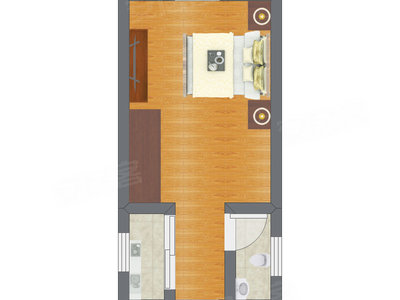 1室1厅 18.40平米