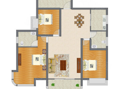 3室2厅 105.85平米