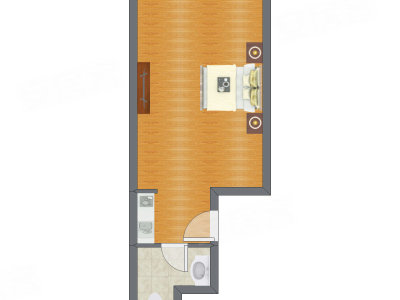 1室0厅 51.08平米户型图