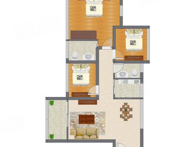 3室2厅 85.30平米