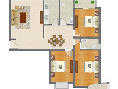 3室2厅 146.17平米