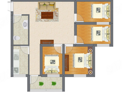 4室1厅 83.60平米