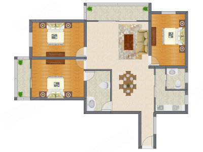3室2厅 160.13平米