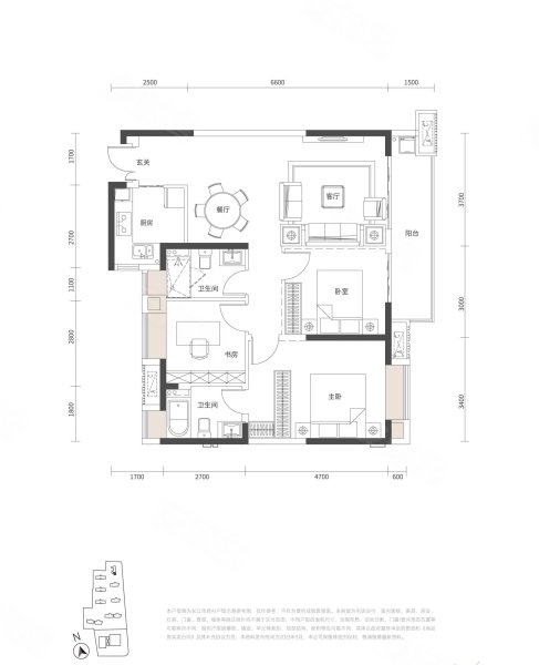 能建·长江华府3室2厅2卫120㎡东南341万