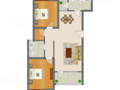 2室2厅 96.90平米