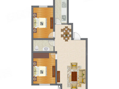2室2厅 97.94平米户型图