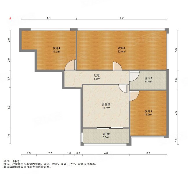 中大青山湖花园6室2厅2卫152.58㎡南北188万