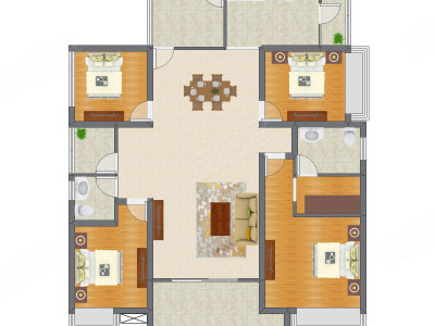 4室2厅 144.40平米