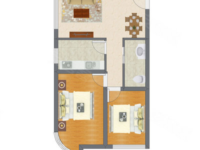 2室2厅 80.11平米