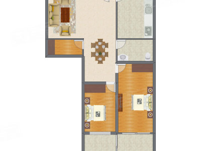 2室2厅 133.30平米户型图