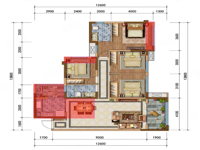 滨江翡翠城(新房)4室2厅120.47㎡66万二手房图片