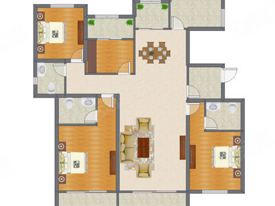 3室2厅 163.84平米