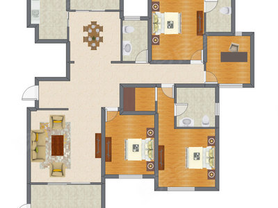 4室3厅 183.73平米户型图