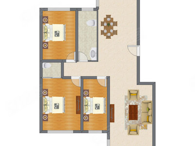 3室2厅 129.98平米
