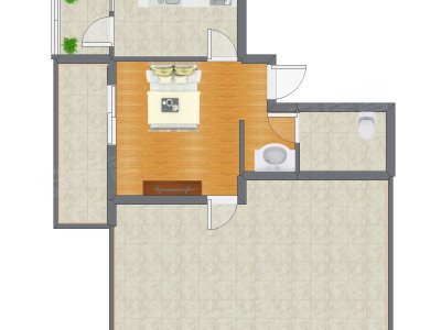 1室0厅 28.70平米