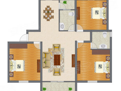3室2厅 99.08平米