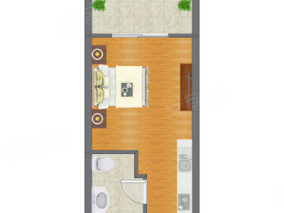 1室0厅 31.00平米户型图