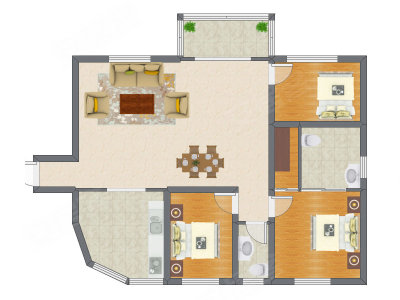 3室2厅 141.49平米