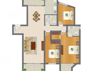3室2厅 163.65平米