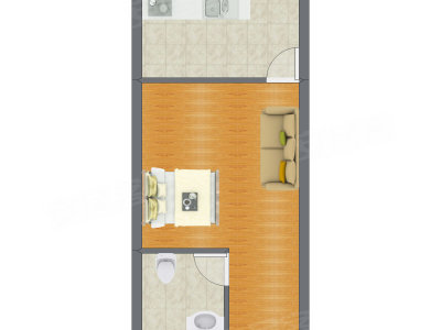1室0厅 49.50平米户型图