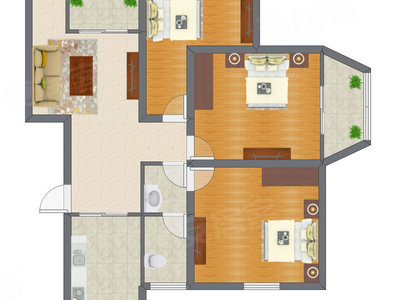 3室1厅 135.30平米