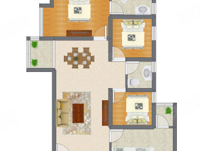 3室2厅 99.20平米户型图