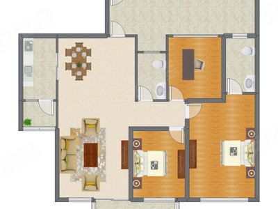3室2厅 144.65平米