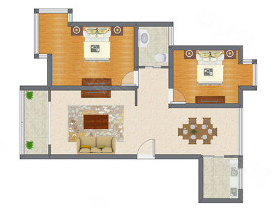 2室2厅 98.98平米