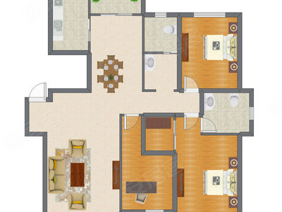 3室2厅 151.24平米