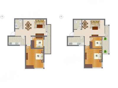 2室2厅 80.53平米