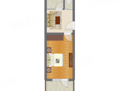 1室1厅 49.31平米户型图